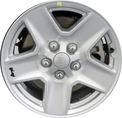 Jeep Gladiator 2020-2023 powder coat silver 17x7.5 aluminum wheels or rims. Hollander part number ALY9235UHH, OEM part number 6KC86GSAAA, 4755561AA.