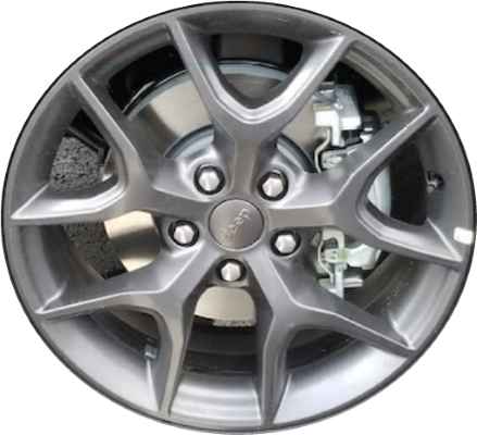 Jeep Grand Cherokee 2019-2021 powder coat granite 20x8 aluminum wheels or rims. Hollander part number ALY9214, OEM part number 6SN89MA7AA.