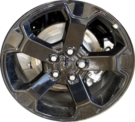 Jeep Grand Cherokee 2019-2021 powder coat black 20x8 aluminum wheels or rims. Hollander part number ALY9211, OEM part number 5XJ10DX8AA.