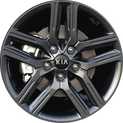 KIA Forte 2019-2021 powder coat charcoal 17x7 aluminum wheels or rims. Hollander part number ALY74780U31/74781, OEM part number 52910-M7600.