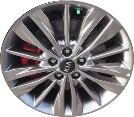 KIA Optima 2019 powder coat smoked hyper 18x7.5 aluminum wheels or rims. Hollander part number ALY74789, OEM part number 52910D5750.