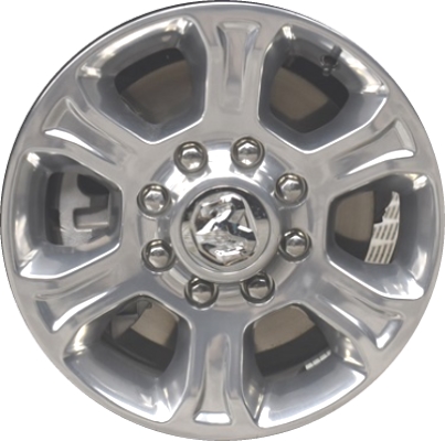 Dodge Ram 2500 2019-2025, Ram 3500 SRW 2019-2025 polished 18x8 aluminum wheels or rims. Hollander part number 2692A80, OEM part number 6MP64AAAAAA.
