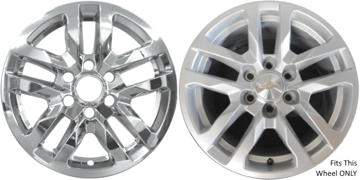 Chevrolet Silverado 1500 2019-2021, Chevrolet Silverado 1500 LTD 2022, Chevrolet Suburban 2021-2025, Chevrolet Tahoe 2021-2025 Chrome, 10 Spoke, Plastic Hubcaps, Wheel Covers, Wheel Skins, Imposters. ONLY Fits 18 Inch Alloy Wheel Pictured. Part Number IMP-432X/8019PC.