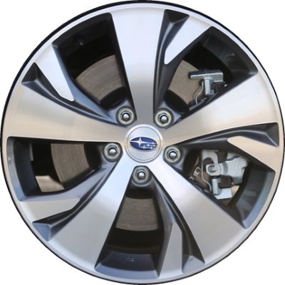 Subaru Ascent 2019-2025 charcoal machined 18x7.5 aluminum wheels or rims. Hollander part number ALY68871U30, OEM part number 28111XC01A.