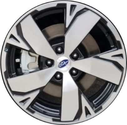 Subaru Forester 2019-2021 dark charcoal machined 18x7 aluminum wheels or rims. Hollander part number ALY68868, OEM part number 28111SJ070.