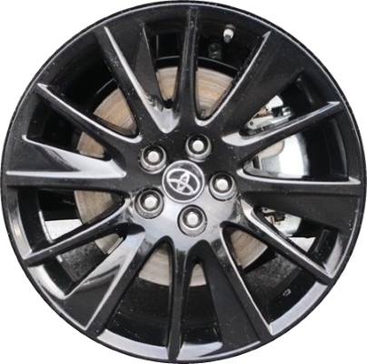 Toyota Highlander 2018-2019 powder coat black 19x7.5 aluminum wheels or rims. Hollander part number ALY75215U46, OEM part number 426110E610