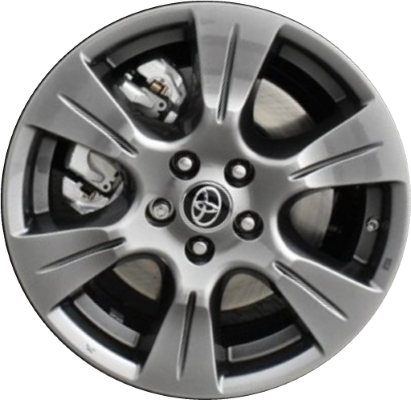 Toyota Sienna 2019-2020 powder coat gunmetal grey 18x7 aluminum wheels or rims. Hollander part number ALY75237U78HH, OEM part number Not Yet Known.