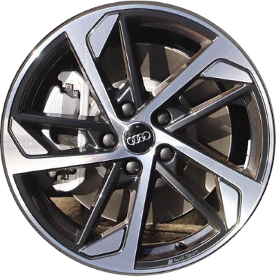 Audi A3 2020 black machined 18x8 aluminum wheels or rims. Hollander part number ALY96981, OEM part number Not Yet Known.