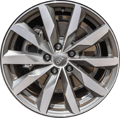 Audi A4 2020-2024 charcoal machined 18x8 aluminum wheels or rims. Hollander part number ALY58992U30/59125, OEM part number 8W0601025S.