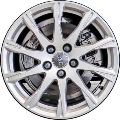 Audi A4 2020-2024 powder coat silver 17x7.5 aluminum wheels or rims. Hollander part number ALY59123, OEM part number 8W0601025C.