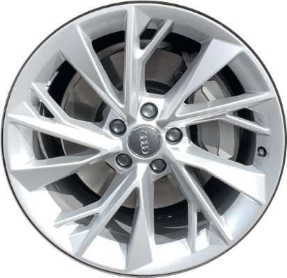 Audi A5 2020-2024 powder coat silver 18x8.5 aluminum wheels or rims. Hollander part number ALY12002, OEM part number 8W0601025FM.