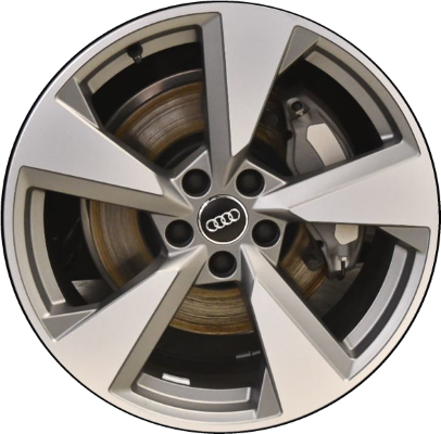 Audi A5 2020-2022 grey machined 19x8.5 aluminum wheels or rims. Hollander part number ALY12003, OEM part number 8W0601025CB.