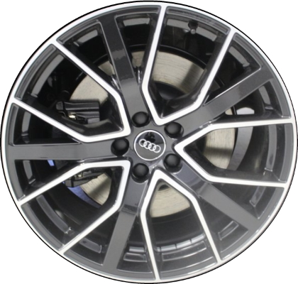 Audi A8 2020-2021, S8 2020 black machined 20x9 aluminum wheels or rims. Hollander part number 12013, OEM part number 4N0601025AA.