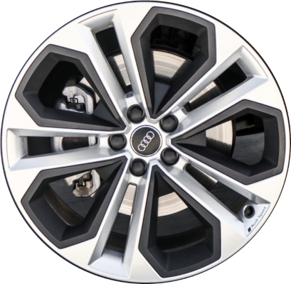 Audi Q3 2019-2022 powder coat silver 20x8.5 aluminum wheels or rims. Hollander part number ALY59121, OEM part number 83A601025E.