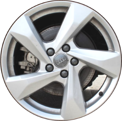 Audi Q3 2019-2023 powder coat silver 18x7 aluminum wheels or rims. Hollander part number ALY59119, OEM part number 83A601025H.