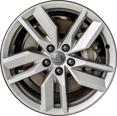 Audi Q5 2020-2024 powder coat silver 18x8 aluminum wheels or rims. Hollander part number ALY59096, OEM part number 80A601025B.