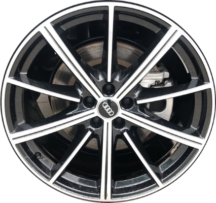 Audi Q7 2020-2025, SQ7 2020-2023 black machined 21x9.5 aluminum wheels or rims. Hollander part number 12054/95041, OEM part number 4M0601025CC.