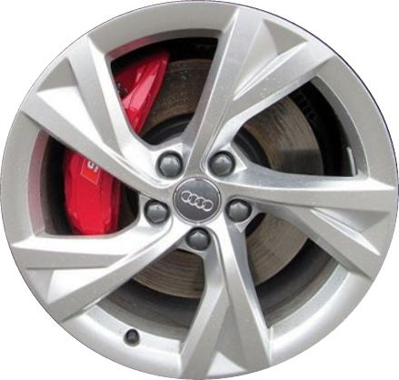 Audi S4 2020-2022 powder coat silver 18x8 aluminum wheels or rims. Hollander part number ALY12000, OEM part number 8W0601025EJ.