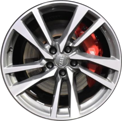 Audi S5 2020-2024 grey machined 19x8.5 aluminum wheels or rims. Hollander part number ALY12005, OEM part number 8W0601025FN.