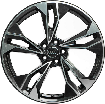 Audi S5 2020-2024 black machined 20x9 aluminum wheels or rims. Hollander part number ALY12006, OEM part number 8W0601025EQ.