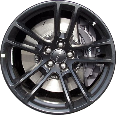 Dodge Challenger RWD 2020-2023, Charger RWD 2020-2023 powder coat black 20x11 aluminum wheels or rims. Hollander part number 2718, OEM part number 6TF27VXWAA.