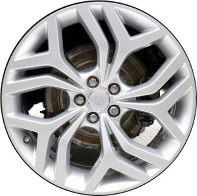 Land Rover Range Rover Evoque 2020-2023 powder coat silver 20x8 aluminum wheels or rims. Hollander part number ALY72342U20, OEM part number LR114515.