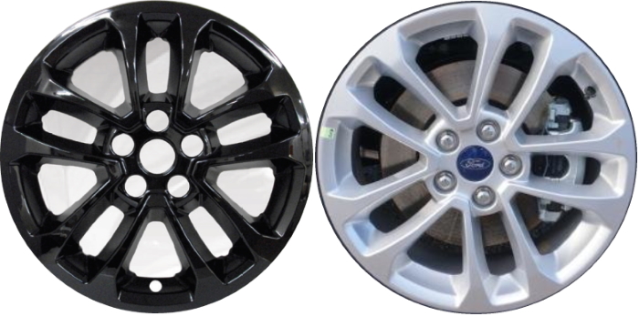 Ford Escape 2020-2022 Black, 10 Spoke, Plastic Hubcaps, Wheel Covers, Wheel Skins, Imposters. Fits 17 Inch Alloy Wheel Pictured to Right. Part Number IMP-462BLK/7200GB.