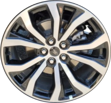 Ford Explorer 2020-2025 black machined 20x8.5 aluminum wheels or rims. Hollander part number ALY10270, OEM part number LB5Z1007D.