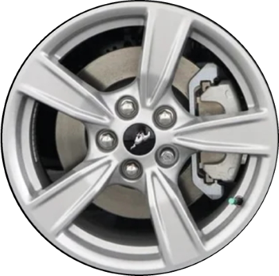 Ford Mustang 2020-2024 powder coat silver 17x7.5 aluminum wheels or rims. Hollander part number ALY10275, OEM part number LR3Z-1007-A.