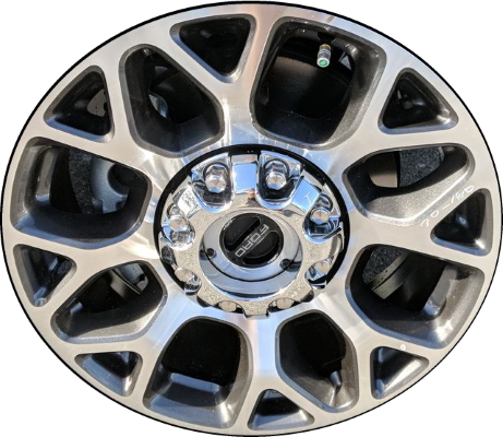Ford F-250 2020-2022, F-350 SRW 2020-2022 dark grey machined 20x8 aluminum wheels or rims. Hollander part number 10292U30, OEM part number LC3Z1007C.
