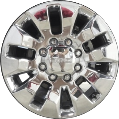 Chevrolet Silverado 2500 2020-2024, Silverado 3500 SRW 2020-2024, GMC Sierra 2500 2020-2024, Sierra 3500 SRW 2020-2024 chrome 20x8.5 aluminum wheels or rims. Hollander part number 5947U85/5960, OEM part number 84040806.