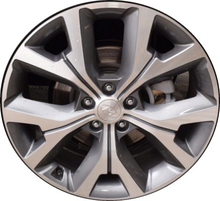 Hyundai Palisade 2020-2022 dark grey machined 20x7.5 aluminum wheels or rims. Hollander part number ALY70971, OEM part number 52910S8310.