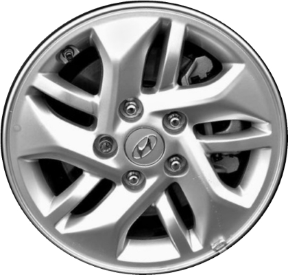 Hyundai Venue 2020-2024 powder coat silver 15x6 aluminum wheels or rims. Hollander part number ALY70978, OEM part number 52910-K2100.