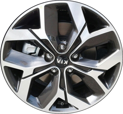 KIA Sportage 2020-2022 charcoal machined 18x7 aluminum wheels or rims. Hollander part number ALY74806U, OEM part number 52910D9330.