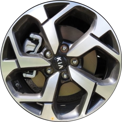 KIA Sportage 2020-2022 charcoal machined 17x7 aluminum wheels or rims. Hollander part number ALY74805U, OEM part number 52910D9230.