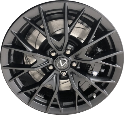 Lexus GS F 2020 powder coat black 19x9 aluminum wheels or rims. Hollander part number ALY74350U45, OEM part number 42611-30F80.