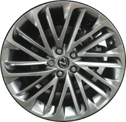 Lexus RX350 2020-2022, RX450h 2020-2022 powder coat hyper silver 20x8 aluminum wheels or rims. Hollander part number 74393, OEM part number 4261A48230, 4261A0E200, 4261A0E210.