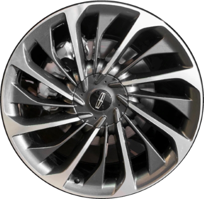 Lincoln Aviator 2020-2025 dark grey machined 22x9.5 aluminum wheels or rims. Hollander part number ALY10241U30, OEM part number LC5Z-1007-F.