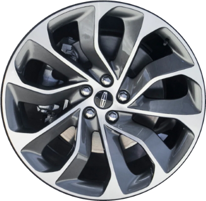 Lincoln Aviator 2020-2025 grey machined 21x9 aluminum wheels or rims. Hollander part number ALY10239HH, OEM part number LC5Z-1007-D.