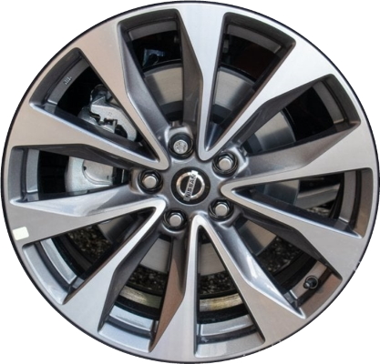 Nissan Maxima 2022-2023 grey machined 19x8.5 aluminum wheels or rims. Hollander part number 62811b, OEM part number 403009DJ6B.