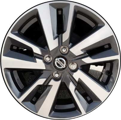 Nissan Versa 2020-2025 charcoal machined 16x6 aluminum wheels or rims. Hollander part number ALY62817, OEM part number 403005EE3E.
