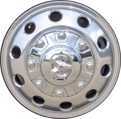 Dodge Ram 3500 DRW 2019-2024, Ram Chassis Cab DRW 2019-2024 polished 17x6 aluminum wheels or rims. Hollander part number 2701, OEM part number 4755284AA.