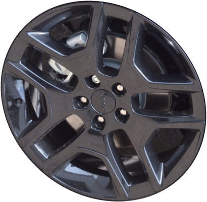 Jeep Renegade 2019-2021 powder coat black 19x7.5 aluminum wheels or rims. Hollander part number ALY9227U45, OEM part number Not Yet Known.