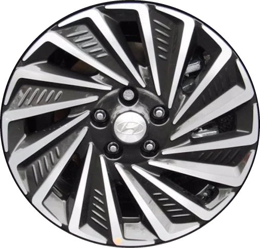 Hyundai Sonata 2020-2024 charcoal machined 17x7 aluminum wheels or rims. Hollander part number ALY70998HH, OEM part number 52910-L5210.