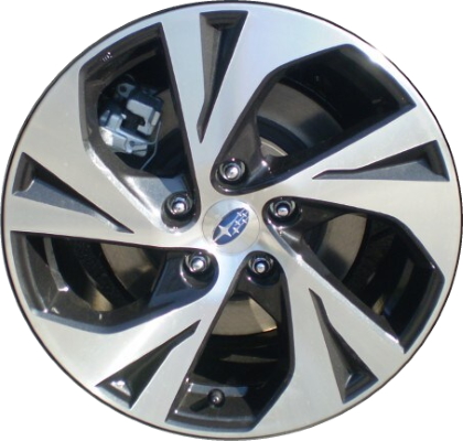 Subaru Legacy 2020-2025 dark charcoal machined 17x7.5 aluminum wheels or rims. Hollander part number ALY68882, OEM part number 28111AN01A.