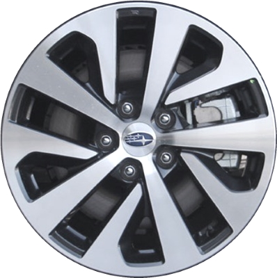 Subaru Outback 2020-2024 dark charcoal machined 17x7 aluminum wheels or rims. Hollander part number ALY68880/96734, OEM part number 28111AN04A.
