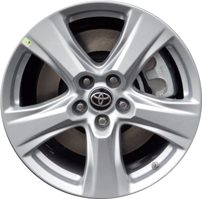 Toyota Highlander 2020-2025 powder coat silver 18x8 aluminum wheels or rims. Hollander part number ALY75263, OEM part number 426110E510.