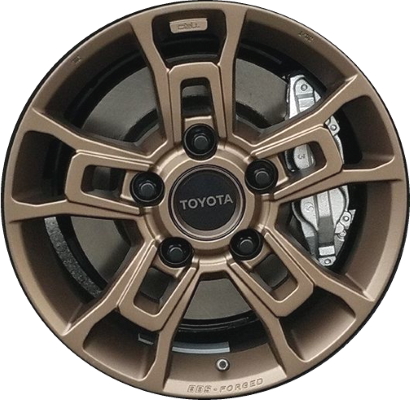 Toyota Land Cruiser 2020-2021 powder coat bronze 18x8 aluminum wheels or rims. Hollander part number ALY75238U55/75254, OEM part number PT9606020005.