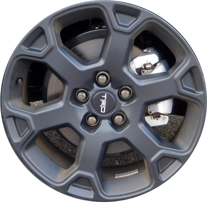 Toyota RAV4 2020-2025 powder coat matte black 18x7 aluminum wheels or rims. Hollander part number ALY75261, OEM part number PT758-42200-02.