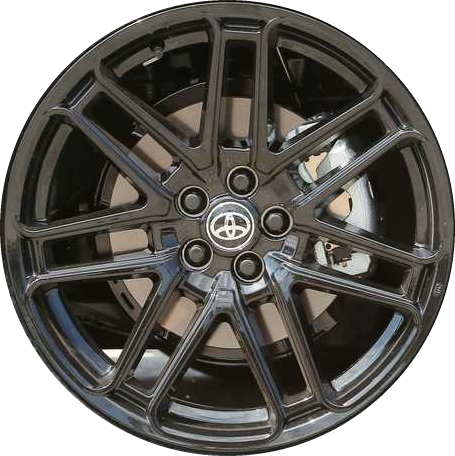 Toyota Corolla 2021-2022 powder coat black 18x8 aluminum wheels or rims. Hollander part number ALY95092U45, OEM part number PT946-02210.
